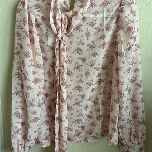 Floral Print Women's Blouse - Pink
